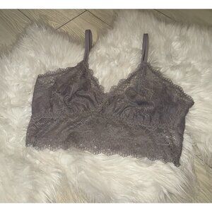 Soma Embraceable Enchanting Lace Bralette Bra WF Womens M Medium Smoky Taupe New